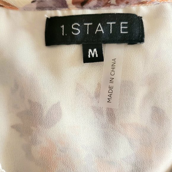1 State Floral Long Sleeve Blouse - M - Picture 4 of 4